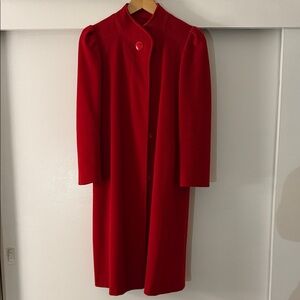 Vintage Red Coat 100% Wool